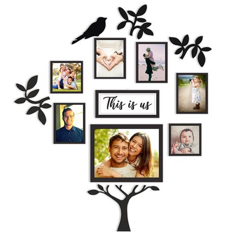 PAPER PLANE DESIGN Personalised Family Tree Collage Photo Frame Set 7 ...