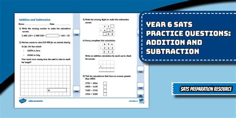 👉 Year 6 SATs Practice Questions: Addition and Subtraction