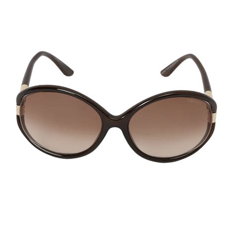 Shop Tom Ford Brown Frame Sandrine TF0715 Oversized Sunglasses ...