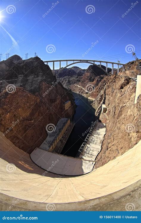 Panoramic View of Hoover Dam and Bypass Bridge Stock Photo - Image of ...