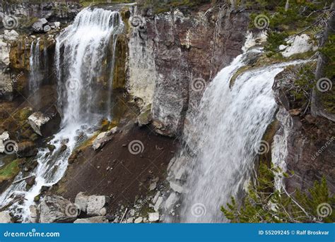 Paulina Creek Falls stock image. Image of crater, tourism - 55209245