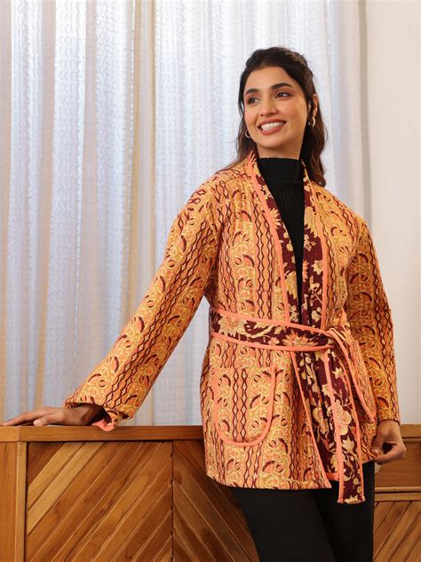 Autumn Garden Quilted Jacket with Pockets – Jaipur Morni