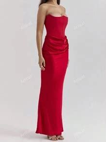 Women Solid Color Backless Party Valentine's Day Dress, Sexy Club ...