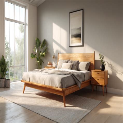 Contemporary Bedroom Design With A King Size Bed And A Wooden Headboard