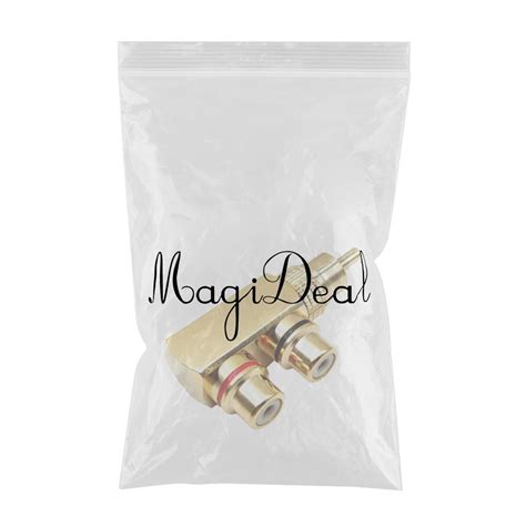 Premium RCA Splitter Adapter 90 Degree AV TV Audio Splitter Plug Conve ...