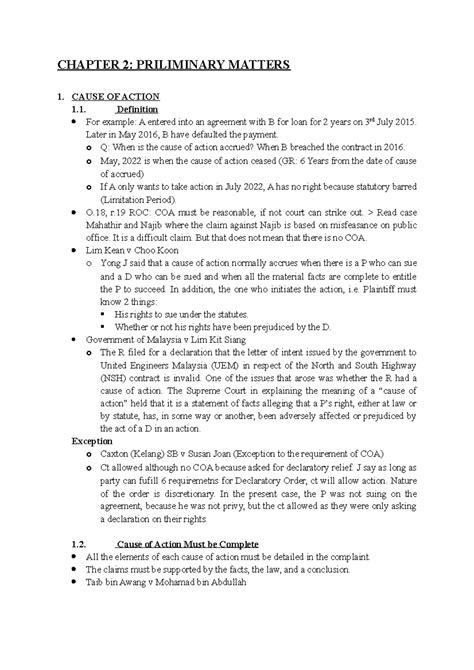 Cause Of Action Meaning