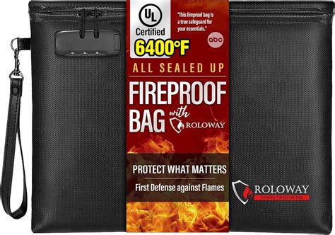Amazon.com: ROLOWAY Fireproof Document Bag (14.5 x 11.5 inch), 6400 ...