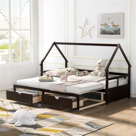 Flieks Daybed with Trundle and 2 Drawers Bed Twin to India | Ubuy