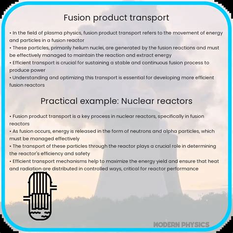 Fusion product transport illustration