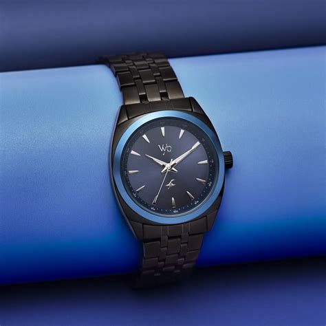 Buy Online Fastrack Vyb Arcane Quartz Analog Blue Dial Black Color ...