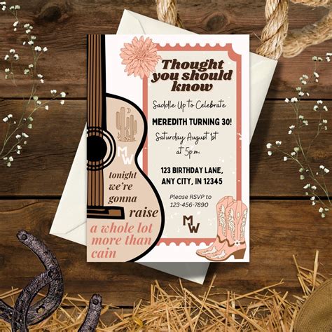Morgan Wallen Style Birthday Invitation - Country Birthday - Cowgirl ...