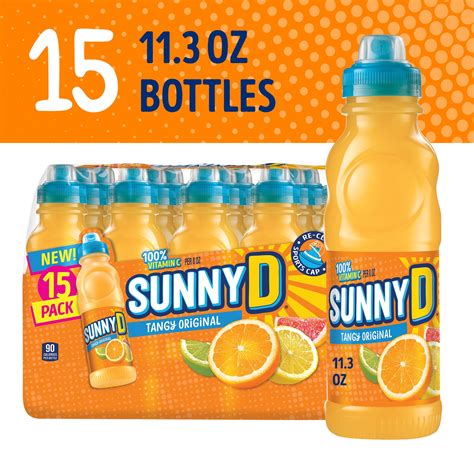 SUNNYD Tangy Original Orange Juice Drink, 15 Count, 11.3 fl oz Bottles Ingredients | Spoonful