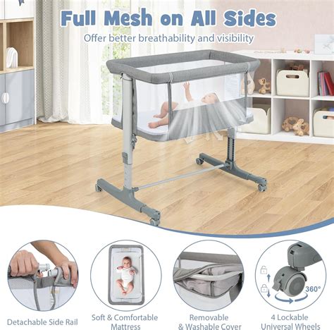 INFANS 3 in 1 Baby Bassinet, Bedside Sleeper for India | Ubuy