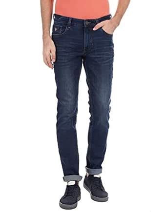 U.S. POLO ASSN. Men's Mid Rise Slim Fit Jeans (UDJC0065_Blue_34 ...