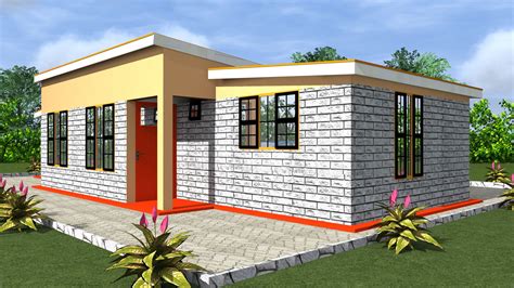 Modern Flat Roof House Design 3 Bedroom