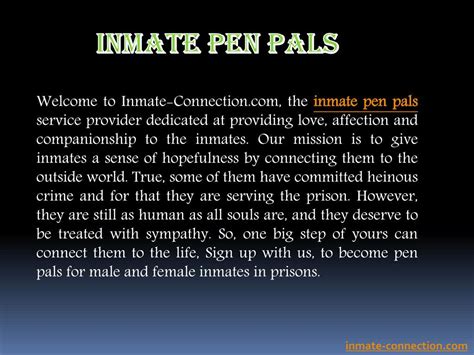 PPT - Inmate Pen Pals PowerPoint Presentation, free download - ID:7762338