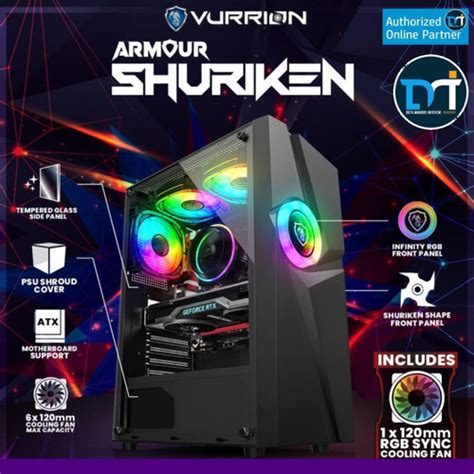 Jual VURRION ARMOUR SHURIKEN - Tempered Glass Mid-Tower ATX Gaming Case ...