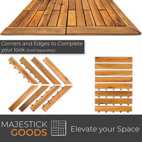 24 Sq Ft Interlocking Deck Tiles 24 x 12 Long Boards Snap Together Wood ...