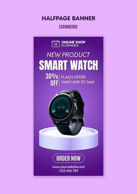 Smart watch advertisement banner template | Free PSD
