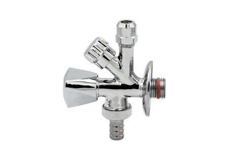 Kombi-Eckventil 1/2" AG Wandanschluss 3/4" AG Abgang selbstdichtend ...