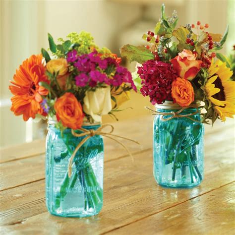 Ball Wide Mouth Collection Elite Blue Pint Glass Mason Jars with Bands ...