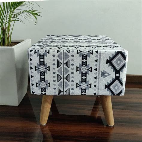 BIGMO Luxury Contemporary Finish Home Utility Padded Stool/ Ottoman Sq ...