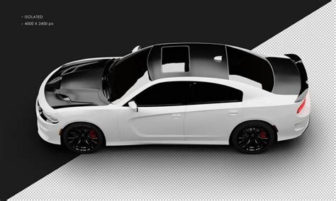 Carro esporte moderno branco fosco realista isolado do músculo da vista ...