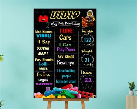 Lego Theme Chalk Board | Birthday party celebration online – Party ...
