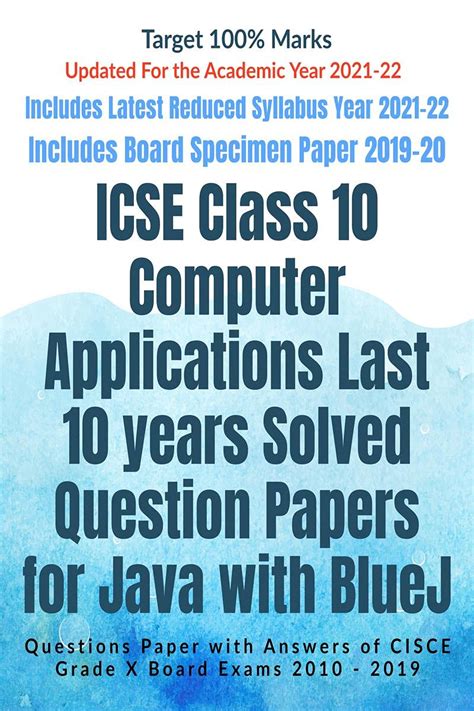 ICSE Class 10 Computer Applications Last 10 years Solved Question ...
