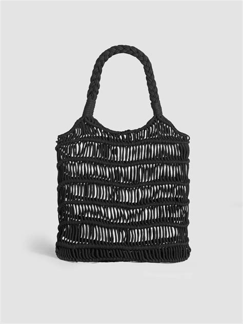 Hollow Out Knit Top Handle Bag For Vacation
