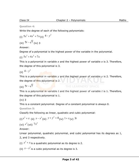 Image result for Polynomials Class 9 NCERT Solutions