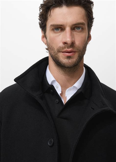 Manteau en laine à col cheminée - Homme | MANGO France métropolitaine