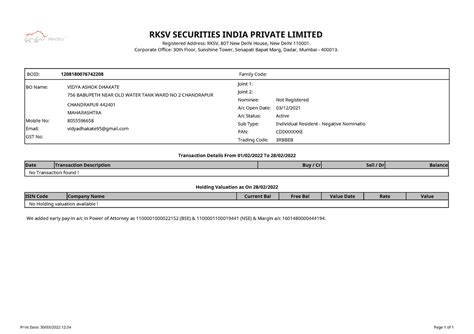 Monthly Bo 12081800 76742208 28022022 - RKSV SECURITIES INDIA PRIVATE ...