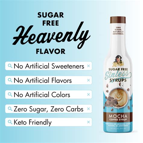 Mocha Sugar Free Sinless Syrups | Naturally Sugar Free Coffee Syrup ...