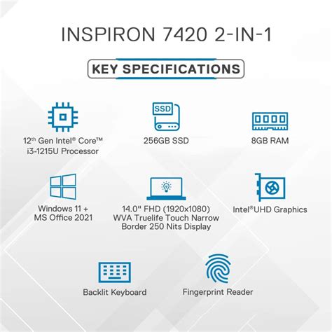 Dell D560780WIN9S 2-in-1 Inspiron 7420 Touch Laptop ( Core i3-1215U ...