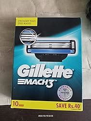 Buy Gillette Mach3 Shaving Blades - Pack of 10 (Cartridges) | Razor ...