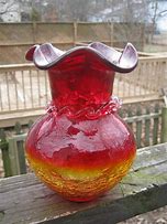 Image result for Amber Crackle Glass Vases