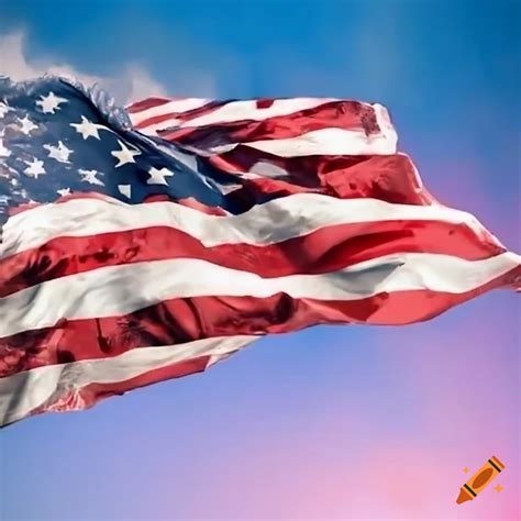 American flag waving on Craiyon