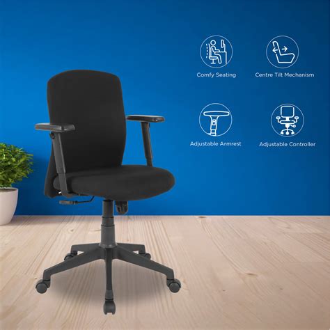 Nilkamal Gary Low Back Chair (Black)