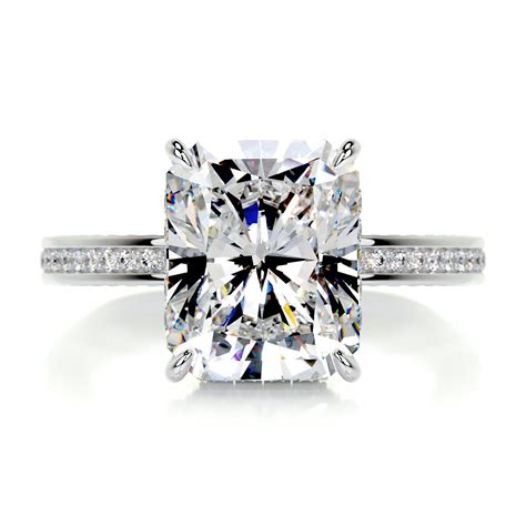 Blue Jewelry Classic 1.9 Ct Radiant Hidden Halo Diamond Band Ring - Lab ...