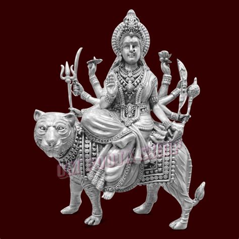 Durga Mata Goddess Ambe Maa Idol in 925 Pure Silver