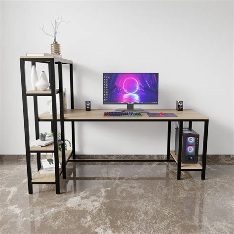 Mallium Study Table with Storage Design in Wenge Finish I Gaming Desk I ...