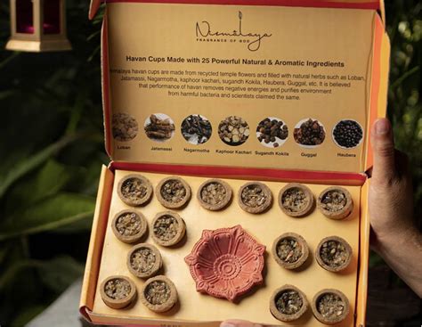 Buy Nirmalaya Kesar Sandalwood Havan Cups | 15 Cups with a Diya | Dhoop ...