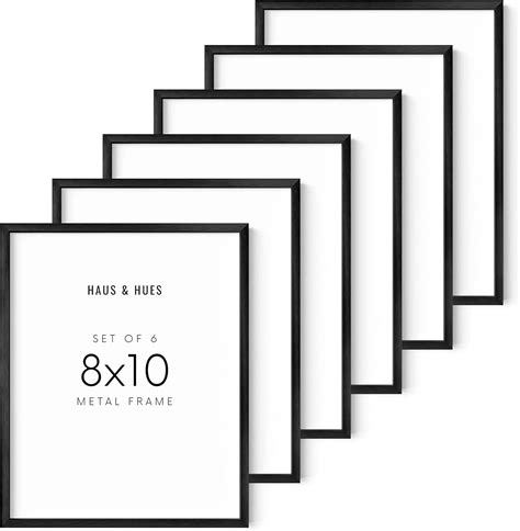 Amazon.com - HAUS AND HUES 8x10 Black Picture Frame Set of 6 - Modern ...