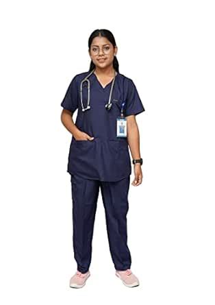 StitchMD Womens Scrub Suit V-Neck- Ideal for Doctors, Nurses, Dentists ...