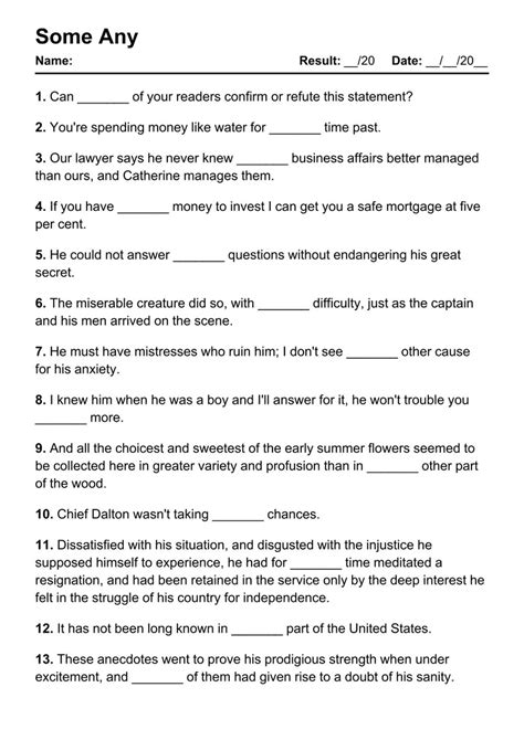 Some Any Worksheet PDF 的图像结果