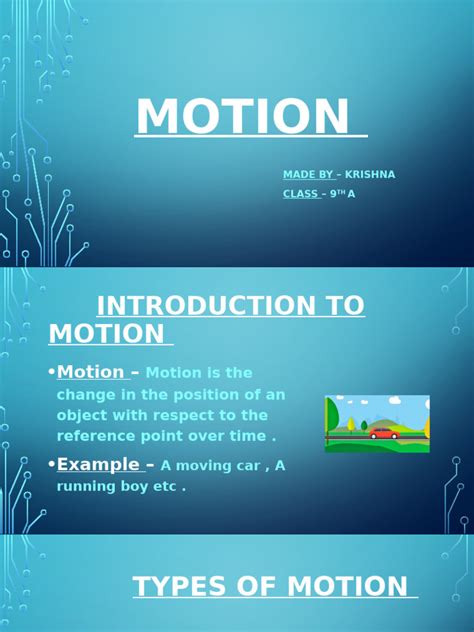 Motion Class 9 in English 的图像结果