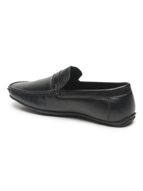 Men Black Solid Genuine Leather Formal Loafers – Teakwood Leathers