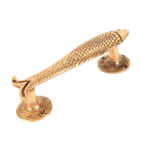 Golden Fish Shaped Brass Door Handle