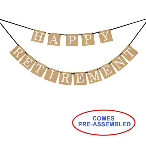 Partyprops "Happy Retirement" Banner Sign - Retirement Party Supplies ...